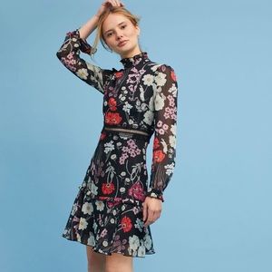 Floral High Neck Dress by Donna Morgan from Anthropologie 0P New With Tags